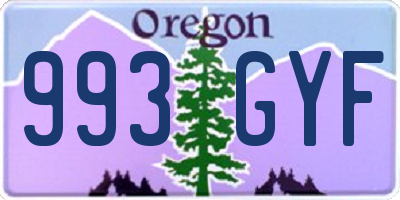 OR license plate 993GYF