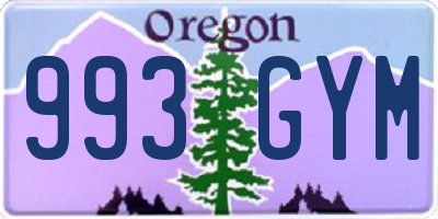 OR license plate 993GYM