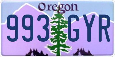 OR license plate 993GYR