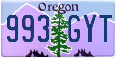 OR license plate 993GYT