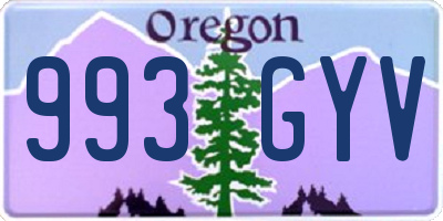 OR license plate 993GYV