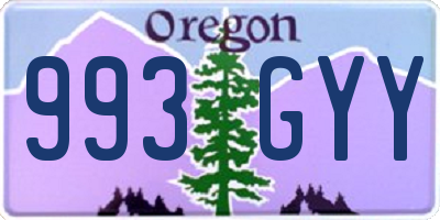 OR license plate 993GYY