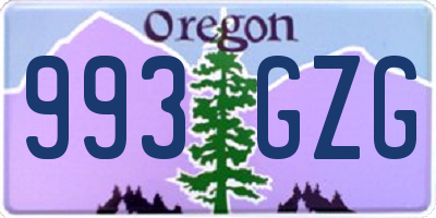 OR license plate 993GZG