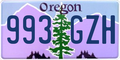 OR license plate 993GZH