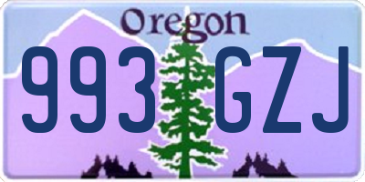 OR license plate 993GZJ