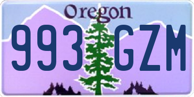 OR license plate 993GZM