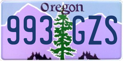 OR license plate 993GZS