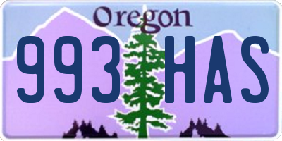 OR license plate 993HAS
