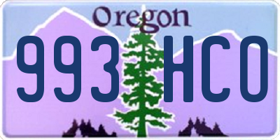 OR license plate 993HCO