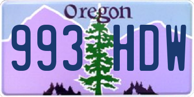 OR license plate 993HDW