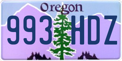 OR license plate 993HDZ