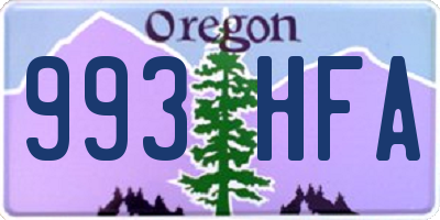 OR license plate 993HFA
