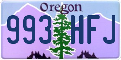 OR license plate 993HFJ