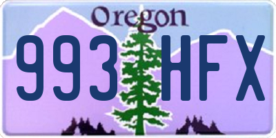 OR license plate 993HFX