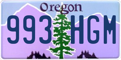 OR license plate 993HGM