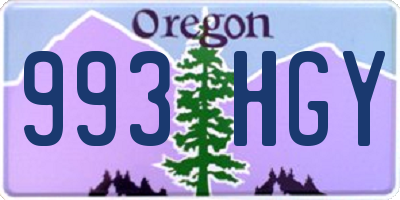 OR license plate 993HGY