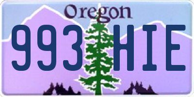 OR license plate 993HIE
