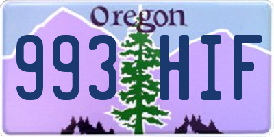 OR license plate 993HIF