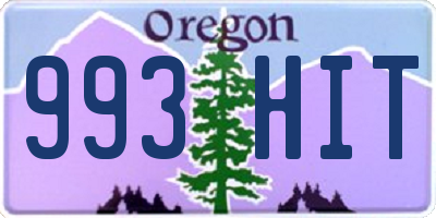 OR license plate 993HIT