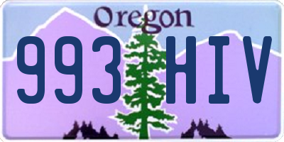 OR license plate 993HIV