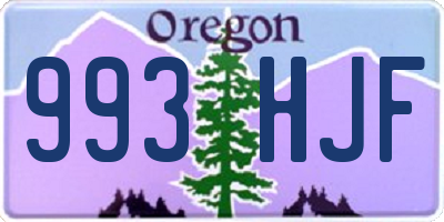 OR license plate 993HJF