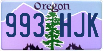 OR license plate 993HJK