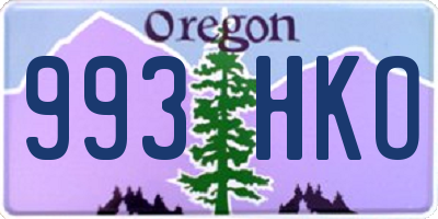 OR license plate 993HKO