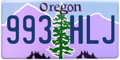 OR license plate 993HLJ