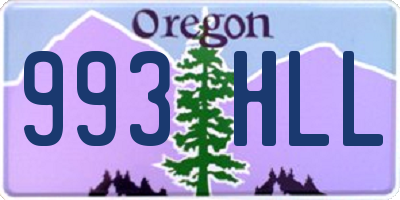 OR license plate 993HLL