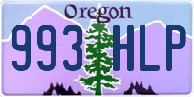 OR license plate 993HLP