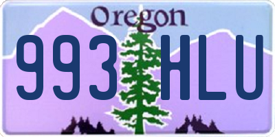 OR license plate 993HLU