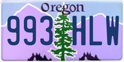 OR license plate 993HLW