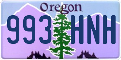 OR license plate 993HNH