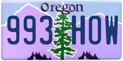 OR license plate 993HOW