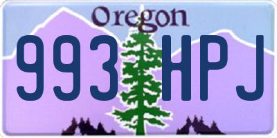 OR license plate 993HPJ