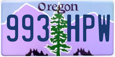 OR license plate 993HPW