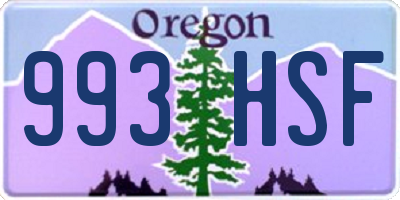 OR license plate 993HSF