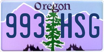 OR license plate 993HSG
