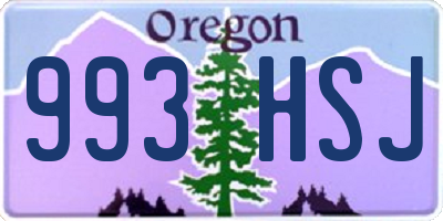 OR license plate 993HSJ