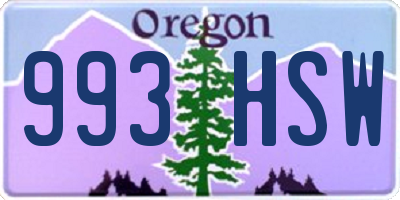 OR license plate 993HSW