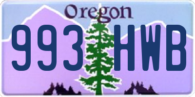 OR license plate 993HWB