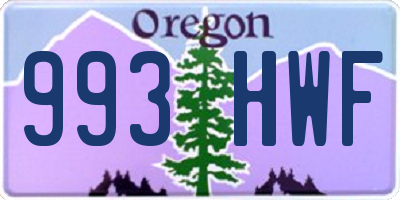 OR license plate 993HWF