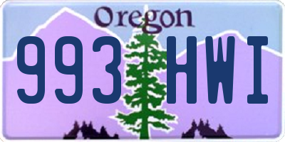 OR license plate 993HWI
