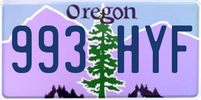 OR license plate 993HYF