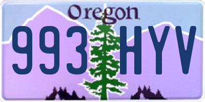 OR license plate 993HYV