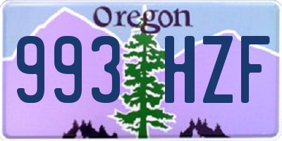 OR license plate 993HZF