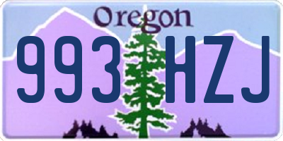 OR license plate 993HZJ