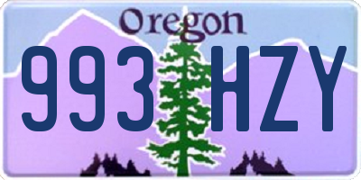 OR license plate 993HZY