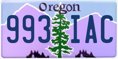 OR license plate 993IAC