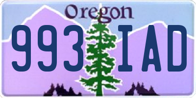 OR license plate 993IAD